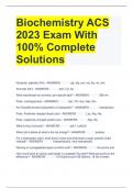 Biochemistry ACS 2023 Exam With 100% Complete Solutions