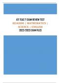 ATI TEAS 7 EXAM REVIEW TEST PACKAGE: Reading, Mathematics, Science & English (V1-V3) QUESTIONS & ANSWERS W/EXPLANATIONS (SCORED A ) BEST UPDATE