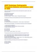 ARRT Radiology: Radiographic Procedures Question and answers rated A+ 2023