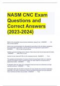 NASM CNC Exam Questions and Correct Answers (2023-2024)