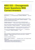 NSG 533 – Oncogenesis Exam Questions With Correct Answers