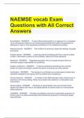 NAEMSE vocab Exam Questions with All Correct Answers 