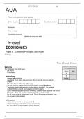 AQA A level ECONOMICS Paper 3 JUNE 2022 question paper- Economic Principles and Issues 