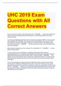 UHC 2019 Exam Questions with All Correct Answers