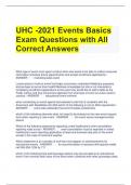 UHC -2021 Events Basics Exam Questions with All Correct Answers 