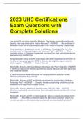 2023 UHC Certifications Exam Questions with Complete Solutions 