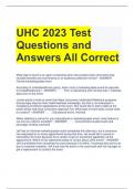 UHC 2023 Test Questions and Answers All Correct 