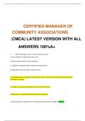 CERTIFIED MANAGER OF COMMUNITY ASSOCIATIONS (CMCA) LATEST VERSION WITH ALL ANSWERS 100%A+