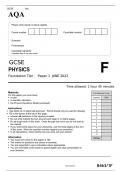 AQA GCSE PHYSICS Foundation Tier Paper 1 JUNE 2022 official question paper