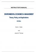 Environmental Economics and Management Theory, Policy and Applications 6th Edition By Scott Callan, Janet Thomas (Instructor Manual)