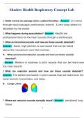 Shadow Health Respiratory Concept Lab with complete solution