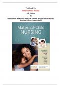 Test Bank For Maternal-Child Nursing 6th Edition By Emily Slone McKinney, Susan R. James, Sharon Smith Murray, Kristine Nelson, Jean Ashwill | Chapter 1 – 55, Latest Edition|