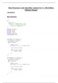 Solution Manual for Data Structures And Algorithm Analysis In C++ 4th Edition  / All Chapters 1 - 12 / Full Complete 2023