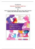 Test Bank For Maternity and Women's Health Care  12th Edition By Deitra Leonard Lowdermilk, Shannon E. Perry, Mary Catherine Cashion, Ellen Olshansky, Kathryn Rhodes Alden | Chapter 1 – 37, Latest Edition|