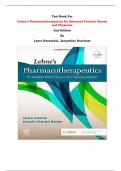 Test Bank For Lehne's Pharmacotherapeutics for Advanced Practice Nurses and Physician  2nd Edition By Laura Rosenthal, Jacqueline Burchum | Chapter 1 – 92, Latest Edition|