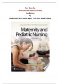 Test Bank For Maternity and Pediatric Nursing 4th Edition By Susan Scott Ricci, Susan Ricci, Terri Kyle, Susan Carman | Chapter 1 – 51, Latest Edition|