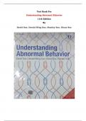 Test Bank For Understanding Abnormal Behavior 11th Edition By David Sue, Derald Wing Sue, Stanley Sue, Diane Sue | All Chapters, Latest Edition|