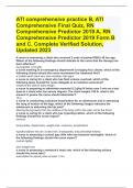 ATI comprehensive practice B, ATI Comprehensive Final Quiz, RN Comprehensive Predictor 2019 A, RN Comprehensive Predictor 2019 Form B and C, Complete Verified Solution, Updated 2023