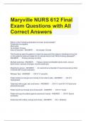 Maryville NURS 612 Final Exam Questions with All Correct Answers