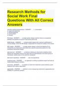 Research Methods for Social Work Final Questions With All Correct Answers