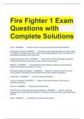 Fire Fighter 1 Exam Questions with Complete Solutions 