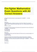 Fire fighter Mathematics Exam Questions with All Correct Answers 