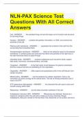 NLN-PAX Science Test Questions With All Correct Answers