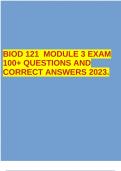 BIOD 121 MODULE 3 EXAM 100+ QUESTIONS AND CORRECT ANSWERS 2023.