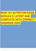 BIOD 121 NUTRITION EXAM MODULE 6 LATEST AND COMPLETE WITH CORRECT ANSWERS 2023.