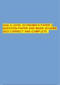 AQA A LEVEL ECONOMICS PAPER 3 QUESTION PAPER AND MARK SCHEME 2022 CORRECT AND COMPLETE. 