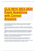 CLG 0010 2023-2024 Exam Questions with Correct Answers 