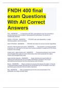 FNDH 400 final exam Questions With All Correct Answers