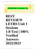 BEST  REVEIEW  LETRS Unit 1 Sessions 1-8 Test | 100% Verified  Answers 2022/2023