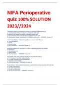 NIFA Perioperative quiz 100% SOLUTION  2023//2024