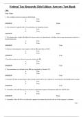 Complete Test Bank Federal Tax Research 12th Edition  Sawyers Questions & Answers with rationales (Chapter 1-13)