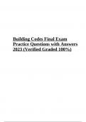 Building Codes Final Exam Practice Questions with Answers 2023 (Verified Graded 100%