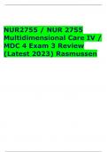  NUR2755 / NUR 2755 Multidimensional Care IV / MDC 4 Exam 3 Review (Latest 2023) Rasmussen