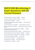 BHCS1006 Microbiology 5 Exam Questions with All Correct Answers