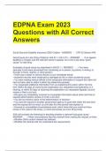 EDPNA Exam 2023 Questions with All Correct Answers 