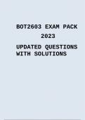 BOT2603 EXAM PACK 2023