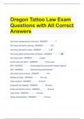 Oregon Tattoo Law Exam Questions with All Correct Answers 