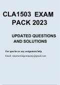 CLA1503 EXAM PACK 2023