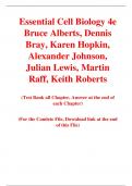 Essential Cell Biology 4th Edition By Bruce Alberts, Dennis Bray, Karen Hopkin,  Alexander Johnson, Julian Lewis, Martin Raff, Keith Roberts (Test Bank)