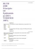HLTH 4200 Principles Of Epidemiology,Q&A VERIFIED 100%
