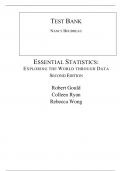 Essential Statistics 2nd Edition By Robert Gould, Colleen Ryan, Rebecca Wong (Test Bank)