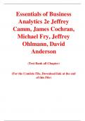 Essentials of Business Analytics 2nd Edition By Jeffrey Camm, James Cochran, Michael Fry, Jeffrey Ohlmann, David Anderson (Test Bank)