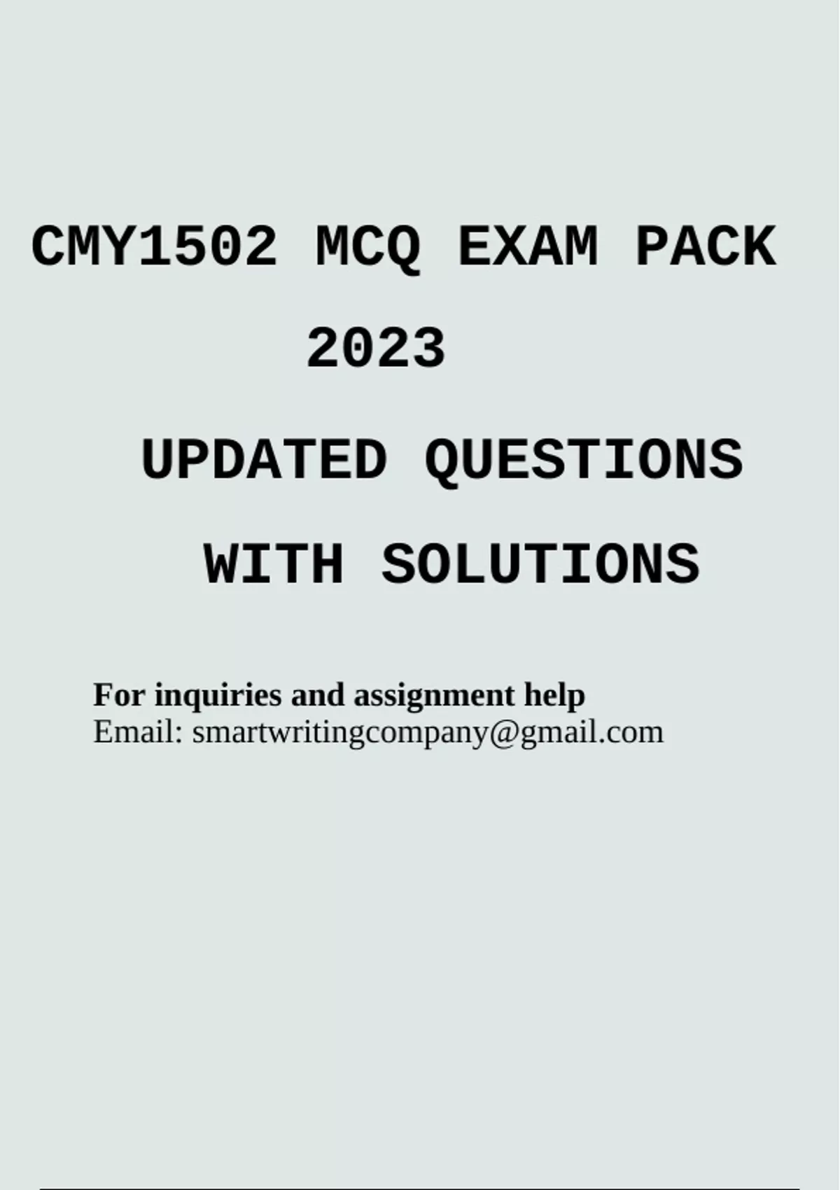 cmy1502 assignment 1 answers 2022