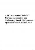 ATI Test Nurse's Touch: Nursing informatics & Technology (Questions with Answers) 2023