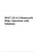MAT 133 4-3 Homework Help | Questions with Solutions