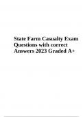 State Farm Casualty Test Questions with Answers 2023 (Already Graded A+)